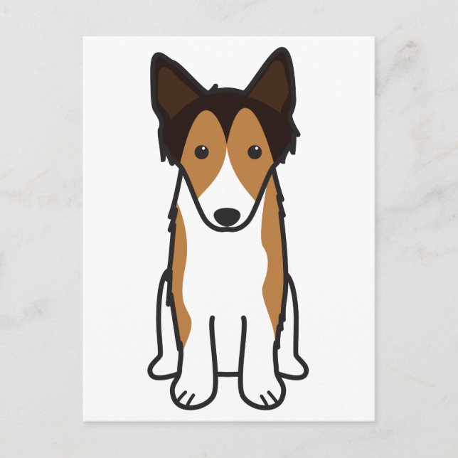 Cartão Postal Shetland Sheepdog Dog Cartoon (Frente)
