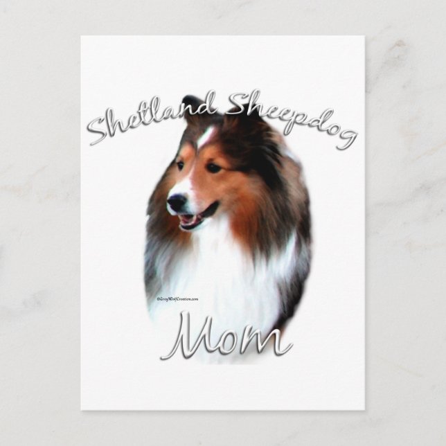 Cartão Postal Shetland Sheepdog (sable) Mãe 2 (Frente)