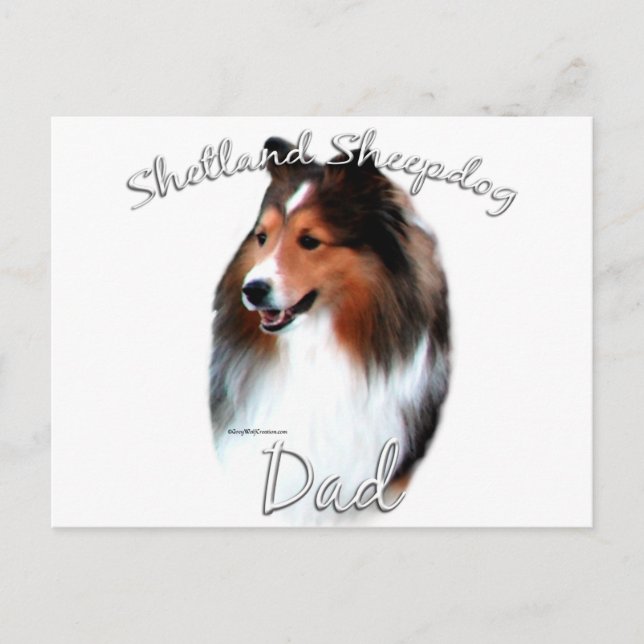 Cartão Postal Shetland Sheepdog (sable) Pai 2 (Frente)
