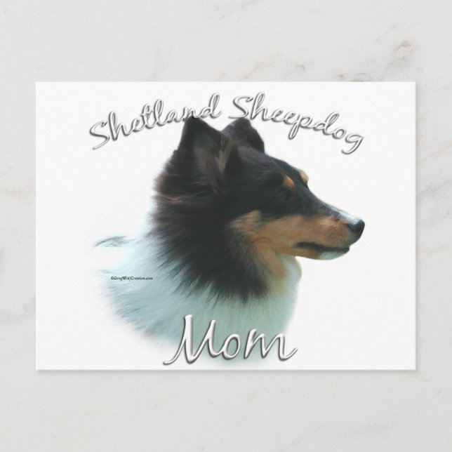 Cartão Postal Shetland Sheepdog (tri) Mãe 2 (Frente)