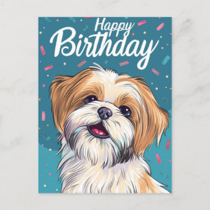 Cartão Postal Shi Tzu Birthday