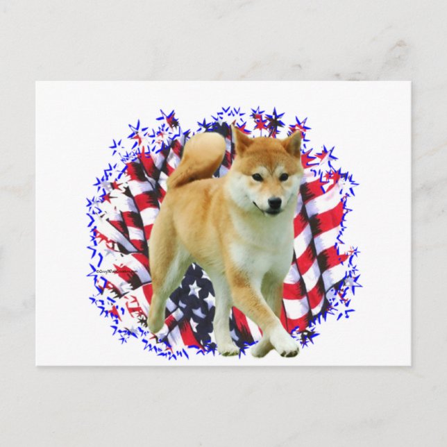 Cartão Postal Shiba Inu Patriot (Frente)