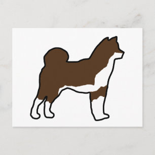 Cartão Postal Shiba Inu silhueta vermelha sésamo