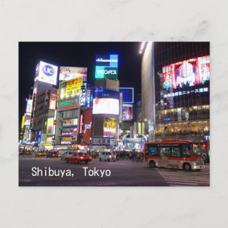 Cartão Postal Shibuya City Lights Night em Tóquio Japão