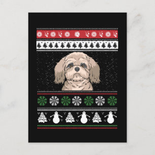 Cartão Postal Shih Tzu Christmas