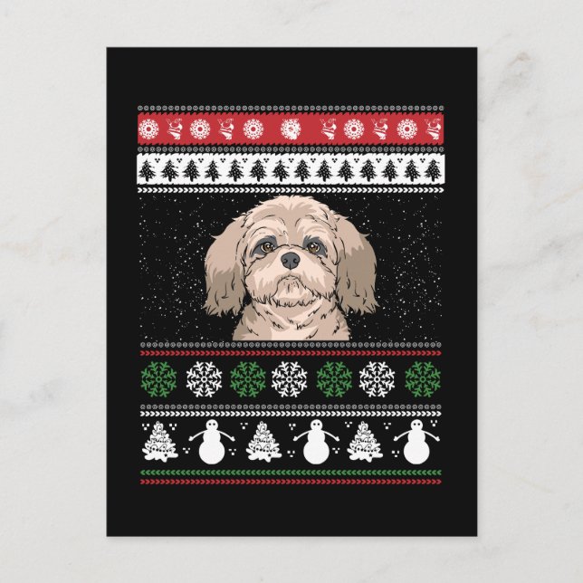 Cartão Postal Shih Tzu Christmas (Frente)