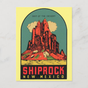 Cartão Postal Shiprock, Cartão-postal da viagens vintage do Novo