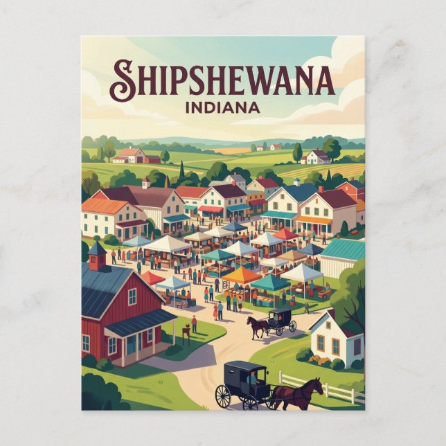 Cartão Postal Shipshewana EUA (Frente)