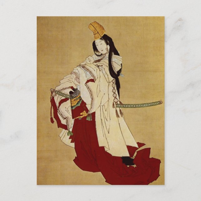 Cartão Postal Shirabyōshi Hokusai Japonês de Belas Artes (Frente)