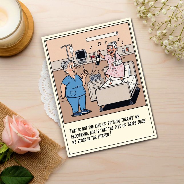 Cartão Postal Shocked Nurse Watches Patient Dance Get Well (Criador carregado)
