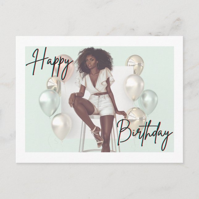 Cartão Postal Shopp Sista da Rainha Negra Africana Melanin (Frente)