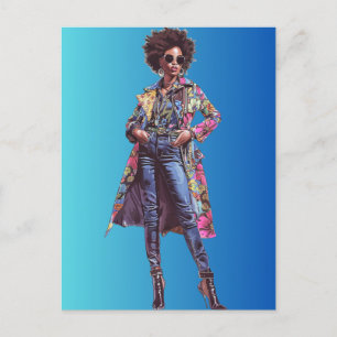 Cartão Postal Shopp Sista da Rainha Negra Africana Melanin
