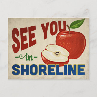 Cartão Postal Shoreline Washington Apple - Viagens vintage