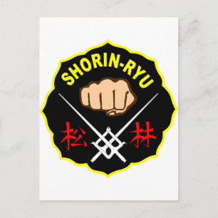 CARTÃO POSTAL SHORIN RYU KARATE PATCH SYMBOL KANJI