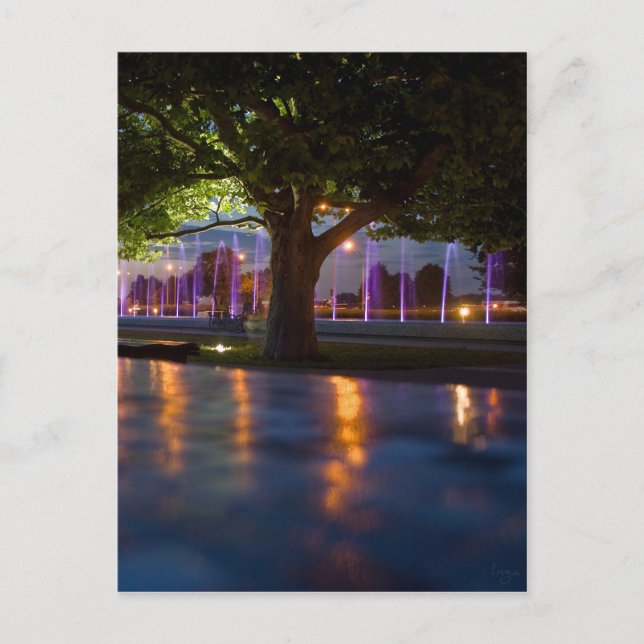 Cartão Postal Show das fontes - Varsóvia à noite (Frente)