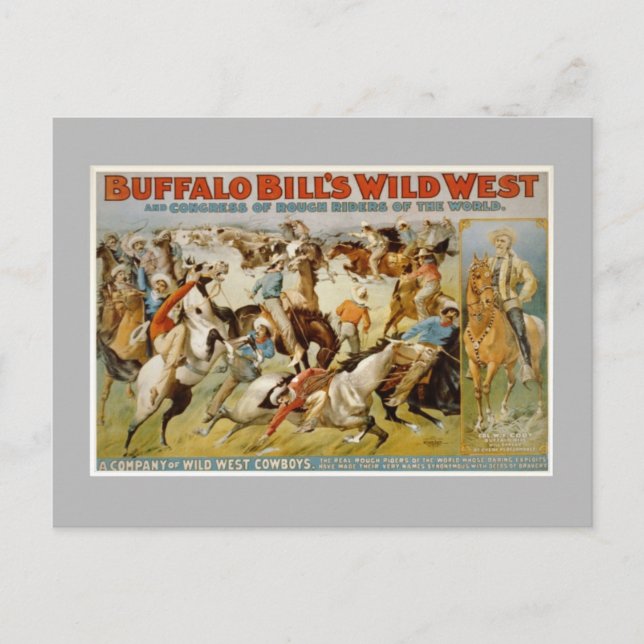Cartão Postal Show de Buffalo Bill no oeste selvagem, c1899. (Frente)