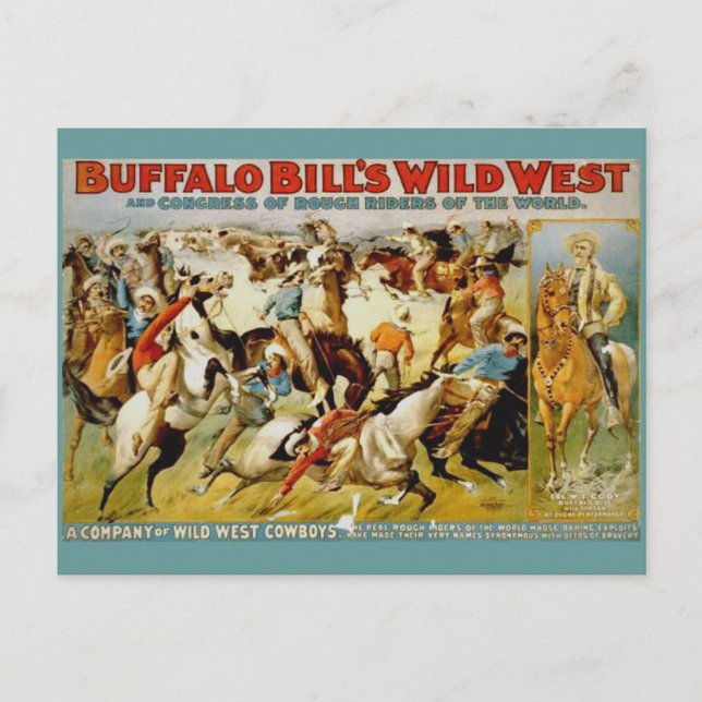 Cartão Postal Show Wild West de Buffalo Bill (Frente)