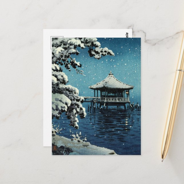 Cartão Postal Showa Era, inverno de Tsuchiya Koitsu (Frente/Verso In Situ)