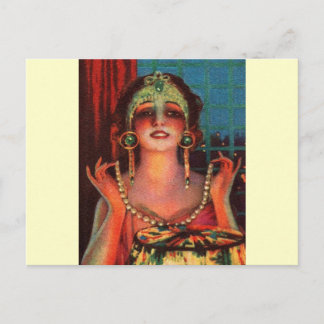 Cartão Postal Showgirl Fabulosa da Era do Flapper 1920