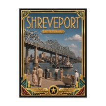 Shreveport Louisiana Arte Deco Vintage Era de Ouro