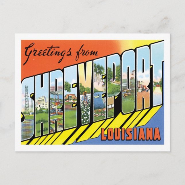 Cartão Postal Shreveport Louisiana Viagem América dos EUA (Frente)