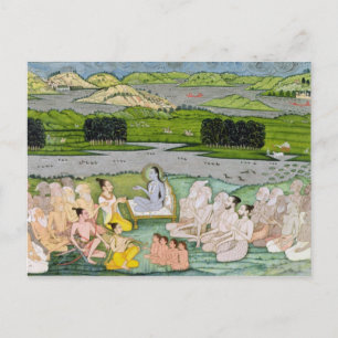 Cartão Postal Shri Sukdevji pregando a um concurso de Sadhus,