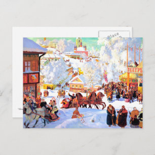 Cartão Postal "Shrovetide", por Boris Kustodiev, Cartão-postal H