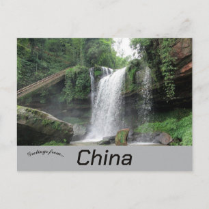Cartão Postal Shunan Waterfall Sichuan China