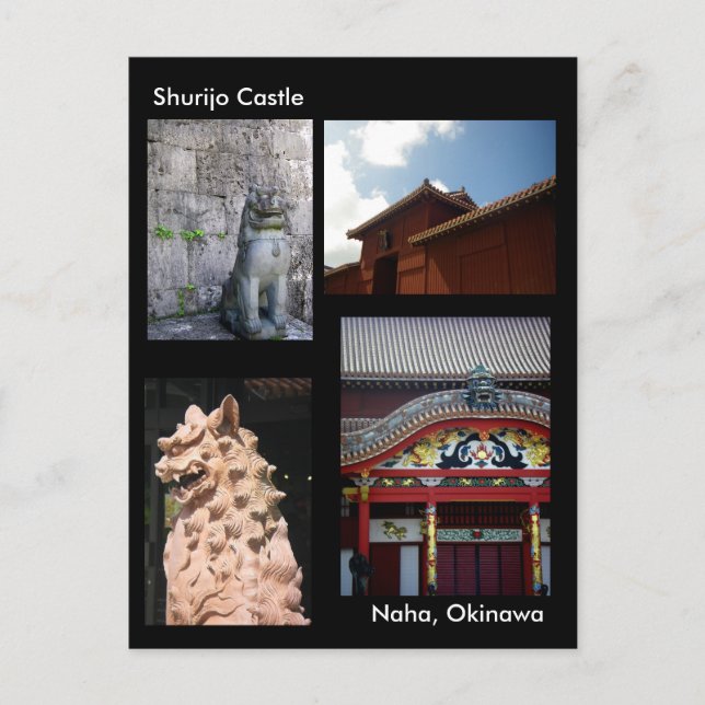 Cartão Postal Shurijo Castle/Saudações de Okinawa, Japão (Frente)