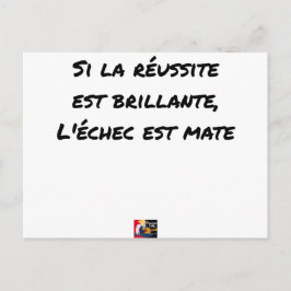 Cartão Postal Si la Réussite est brillante, l'écheck est mate