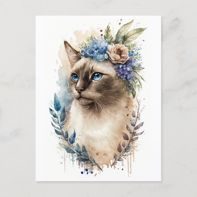 Cartão Postal Siamese Cat (Frente)