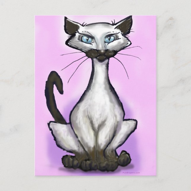 Cartão Postal Siamese Cat (Frente)