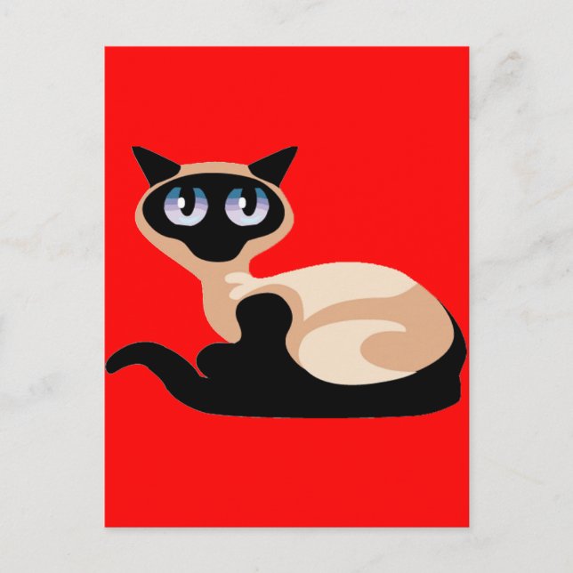 Cartão Postal Siamese Cat (Frente)