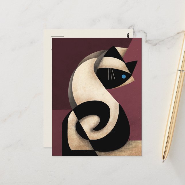 Cartão Postal Siamese Cat (Frente/Verso In Situ)