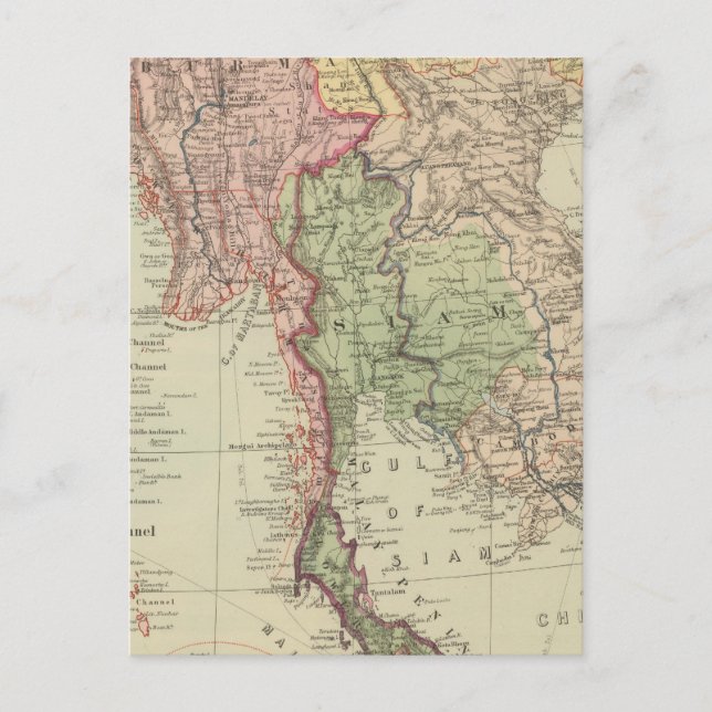 Cartão Postal Sião, Birmânia e Anam (Frente)