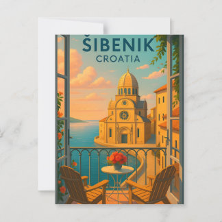 Cartão Postal Šibenik Croácia PostCAR de Viagem Antiga - St. Jam