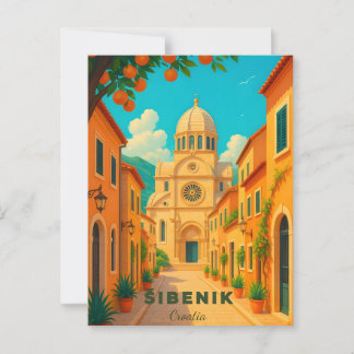 Cartão Postal Šibenik Croácia PostCAR de Viagem Antiga - St. Jam