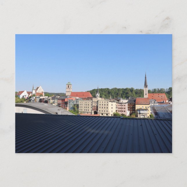 Cartão Postal Sicht auf Wasserburg am Inn vom Parkhausdach (Frente)