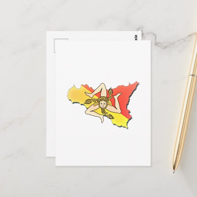 Cartão Postal Sicilia 🇮🇹 ☀️ (Frente/Verso In Situ)