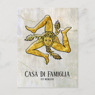 Cartão Postal Sicilian Trinacria Seu Texto