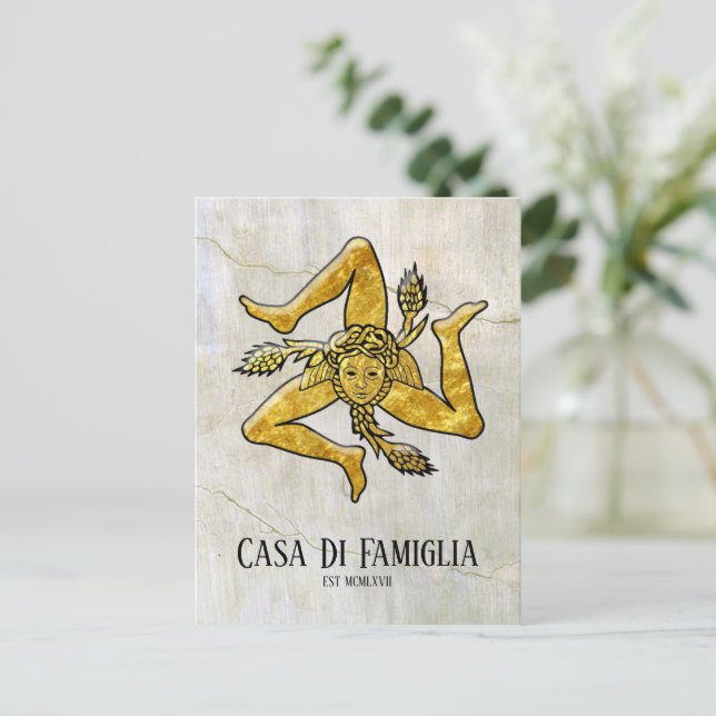 Cartão Postal Siciliana Trinacria Seu Cartão-Postal (Em pé/Frente)