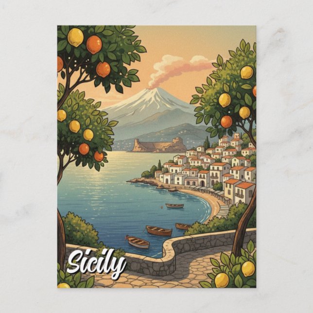 Cartão Postal Sicily Italy (Frente)