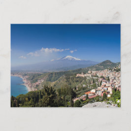 Cartão Postal Sicily - Taormina in front of the Etna postcard