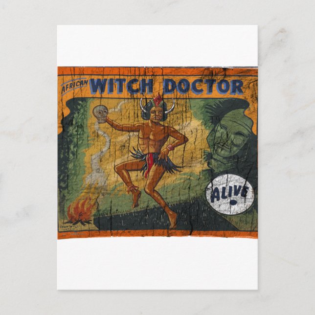 Cartão Postal Sideshow Banner Witch Doctor (Frente)