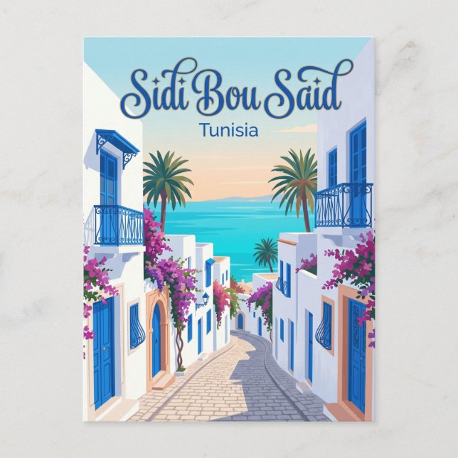 Cartão Postal Sidi Bou Said Tunísia (Frente)