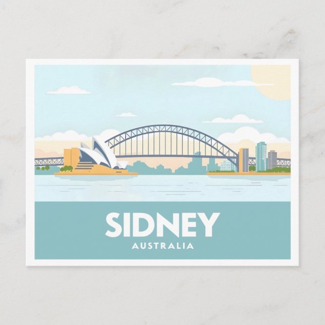 Cartão Postal Sidney Austrália Opera House Pastel Viagem (Frente)