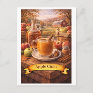 Cartão Postal Sidra de Maçã (Série de Comida Americana)
