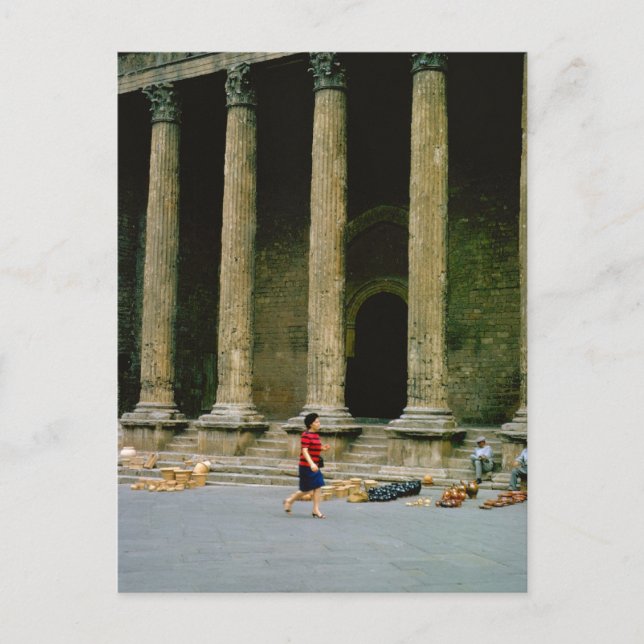 Cartão Postal Siena, Basilica Romana Vendedores de cerâmica (Frente)