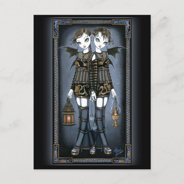 Cartão postal "Siena & Celeste" Dragão Twin Fairie (Frente)