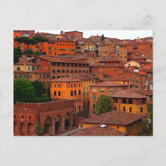 Cartão Postal Siena Cityscape Toscana Itália (Frente)